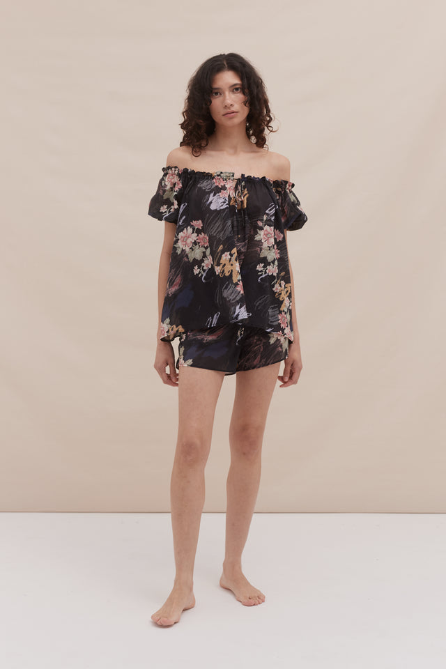 Light & Easy Short Set Love Print Black