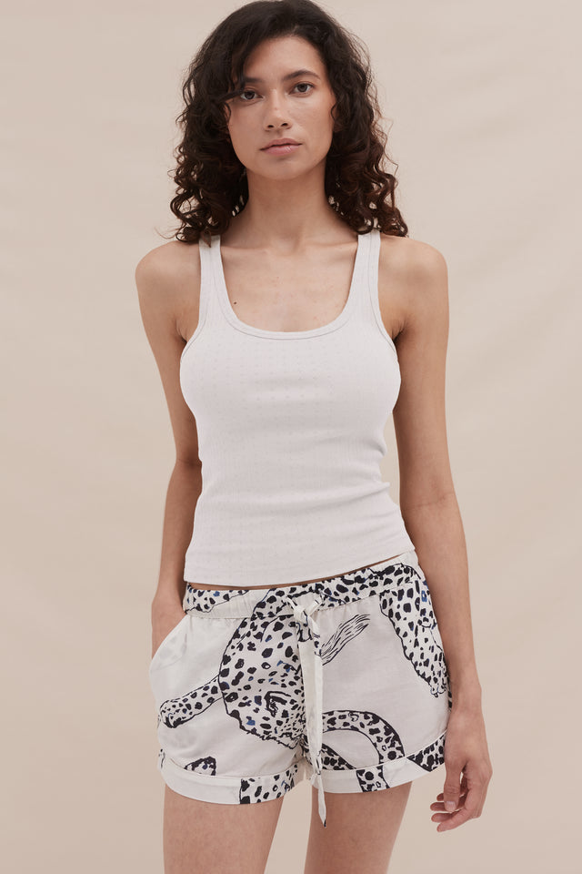 Tank Top & Shorts Set White/The Jag Print Cream