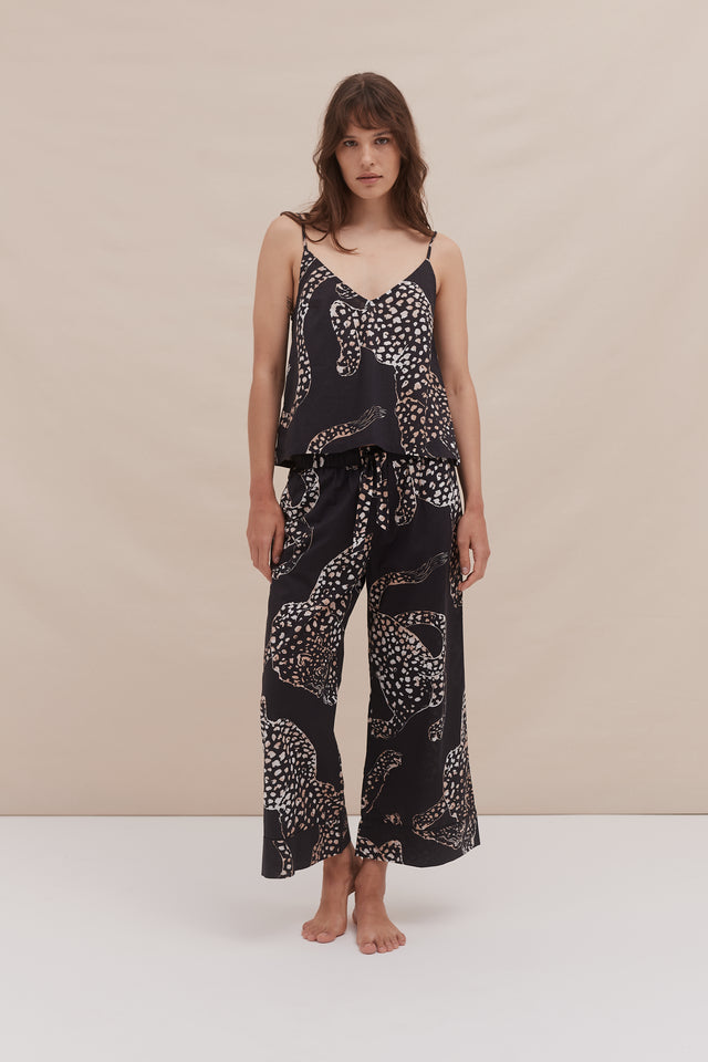 Cami Top and Wide Leg Trouser Set The Jag Print Navy
