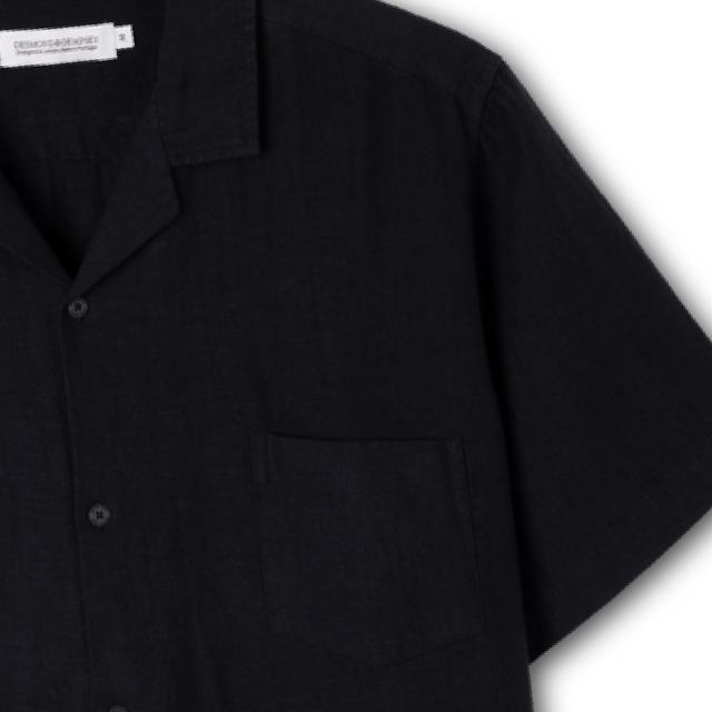 Men’s Cuban Pyjama Set Linen Black