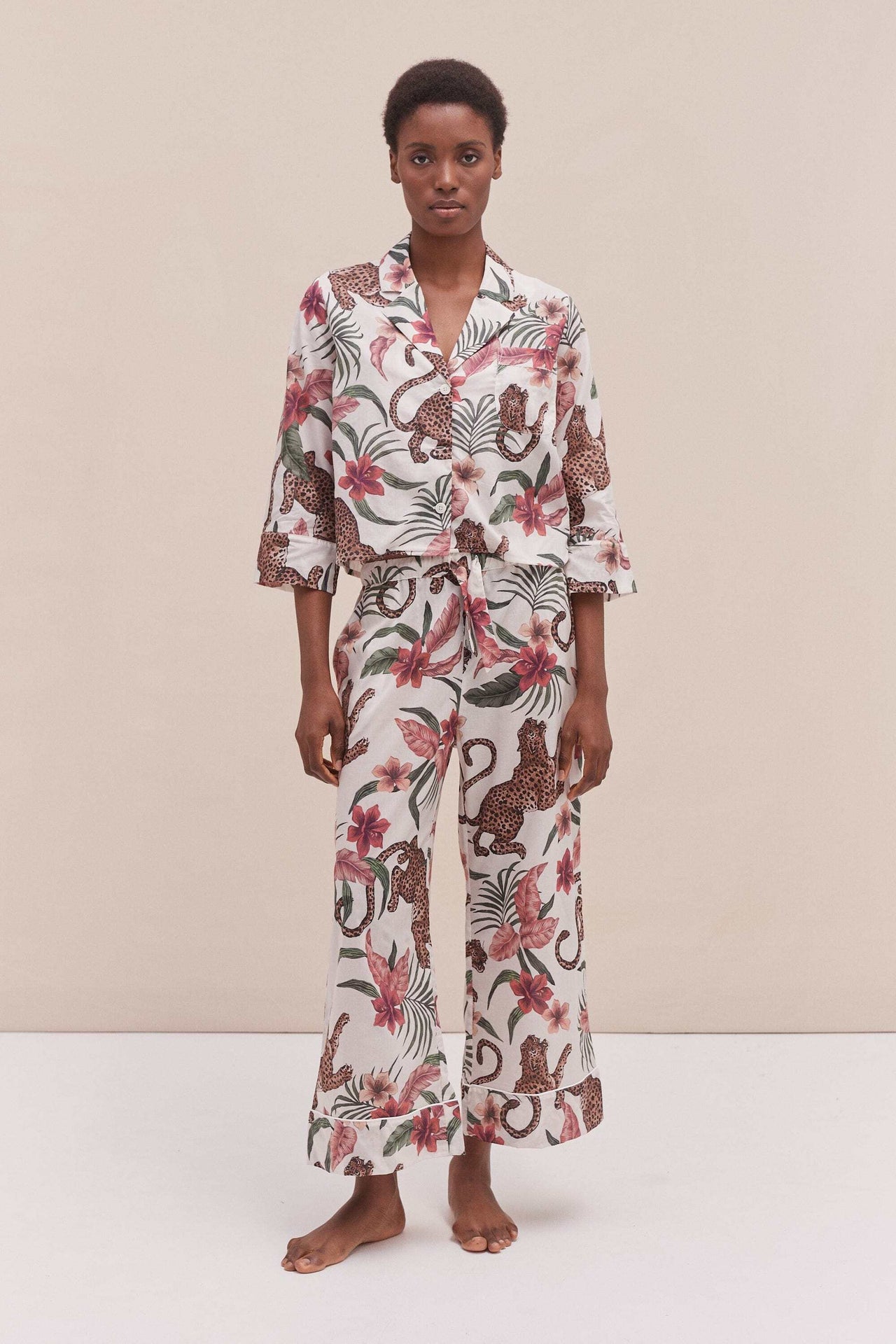 Women's Boxy Shirt Soleia Print Cream