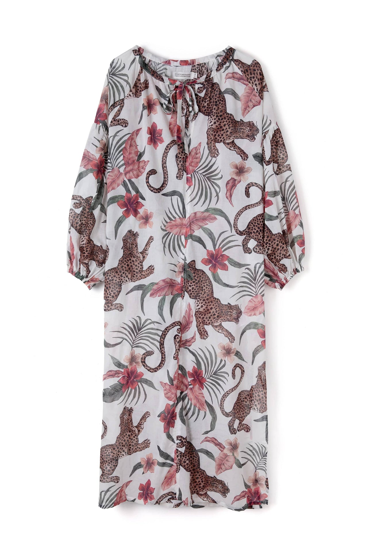 Blouson Sleeve Kaftan Soleia Leopard Print Cream