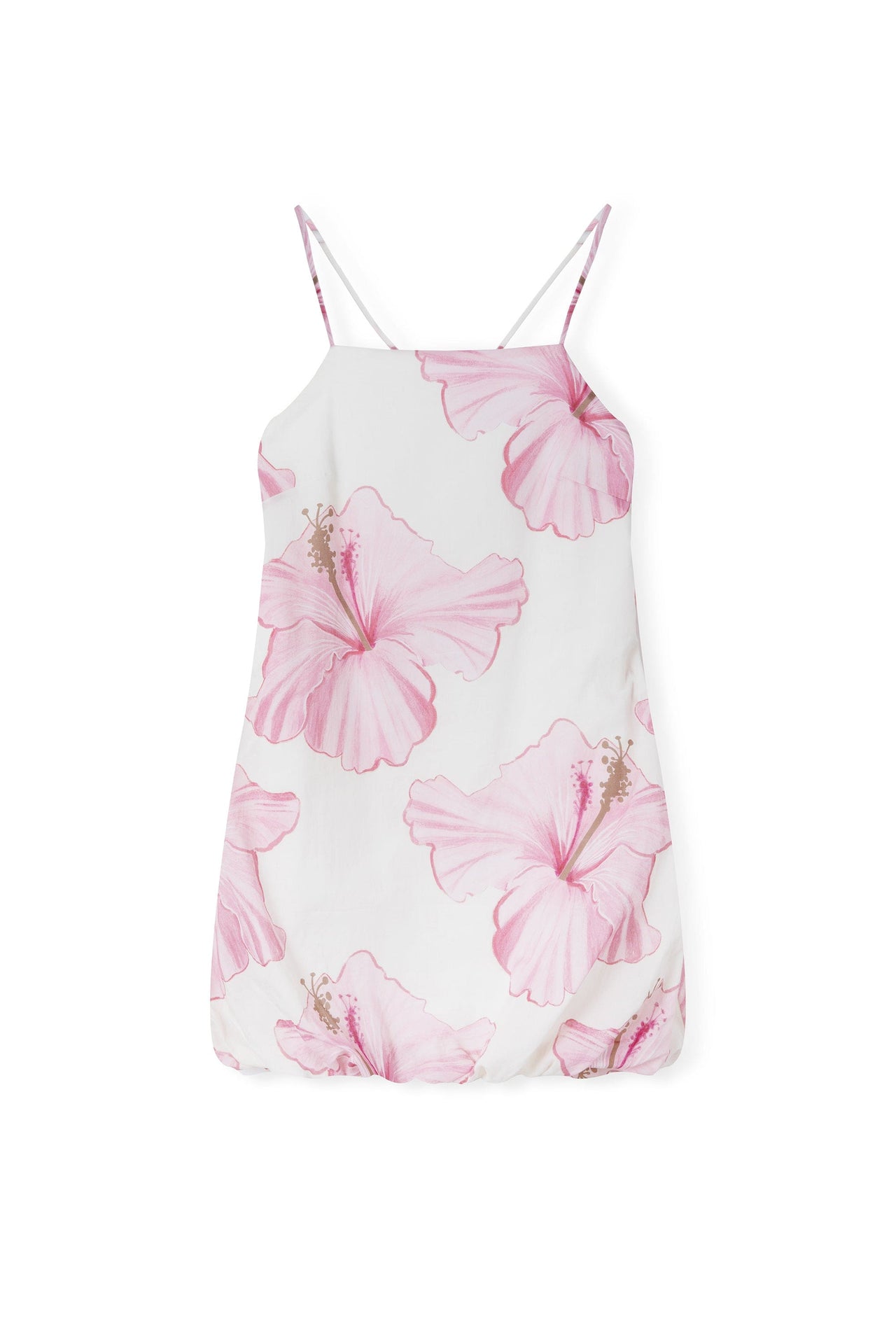 Pillow Dress Grand Hibiscus Print Cream/Pink