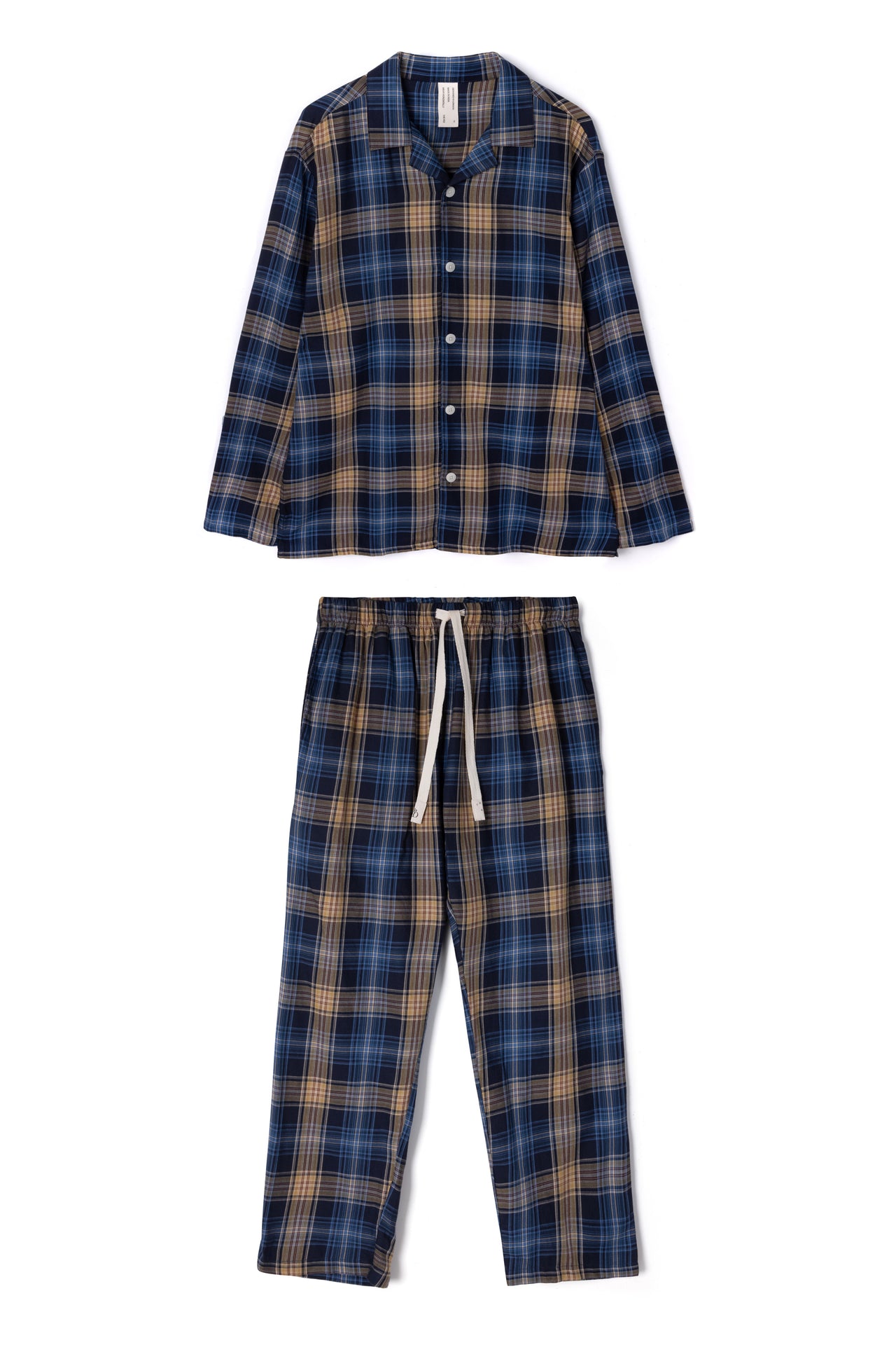 Men’s 402 Long Pyjama Set Lightweight Flannel Navy