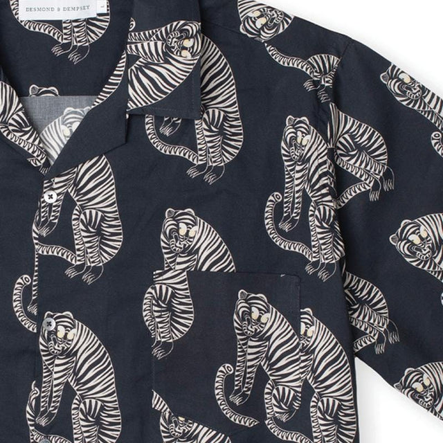 Men’s Cuban Pyjama Set Sansindo Print Black/Cream