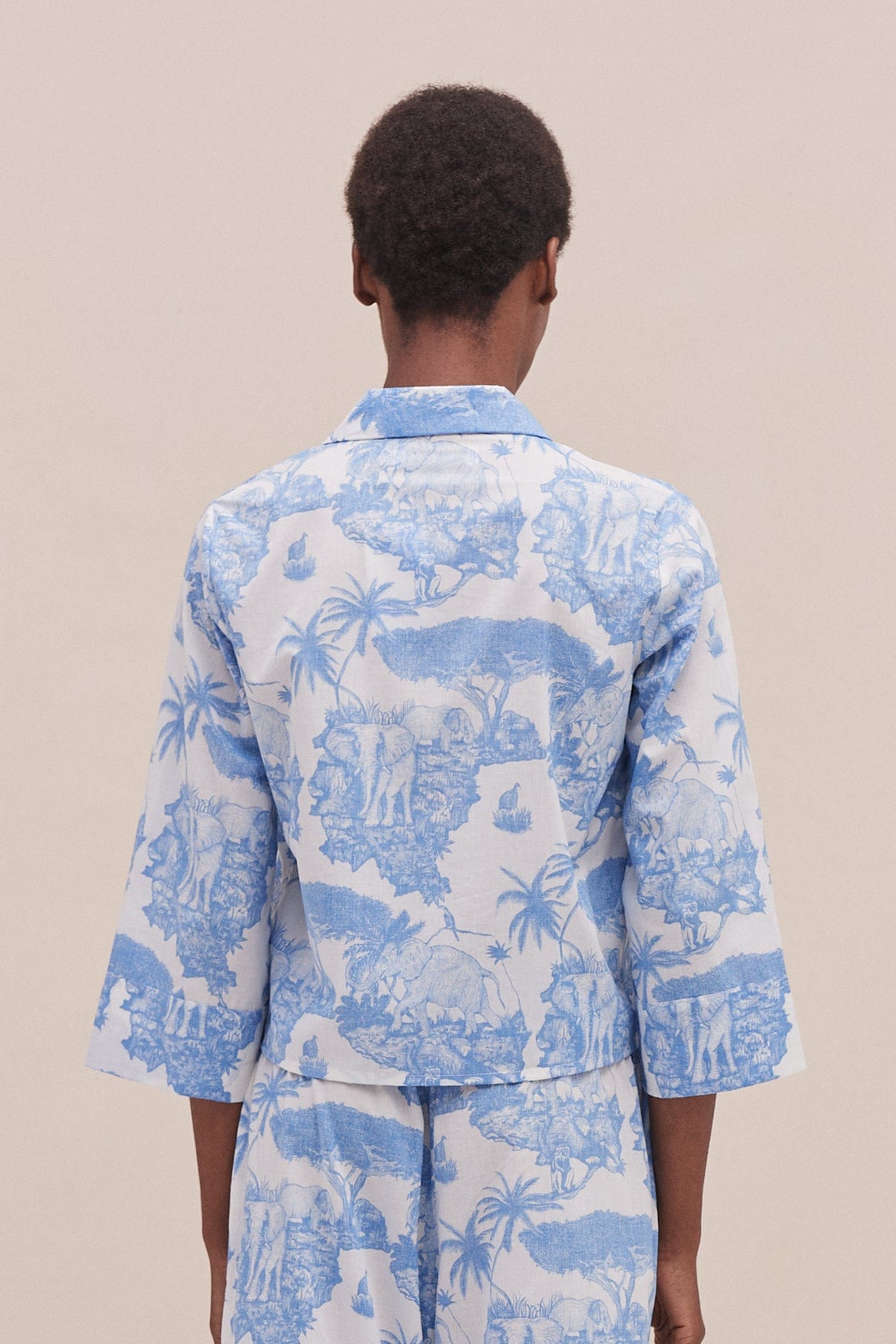 Boxy Shirt Loxodonta Print Blue