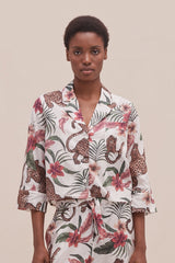 Women's Boxy Shirt Soleia Print Cream