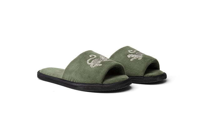 Men’s Corduroy Slides The Jag Print Green
